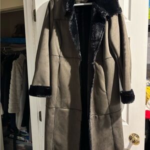 Ralph Lauren Brown Coat with Black Faux Fur